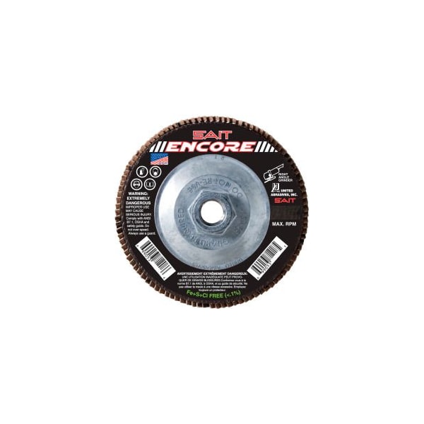 United Abrasives/Sait United Abrasives - Sait Encore Flap Disc T27 Encore 4-1/2"x 5/8-11" 40 Grit Zirconium 71216 - main